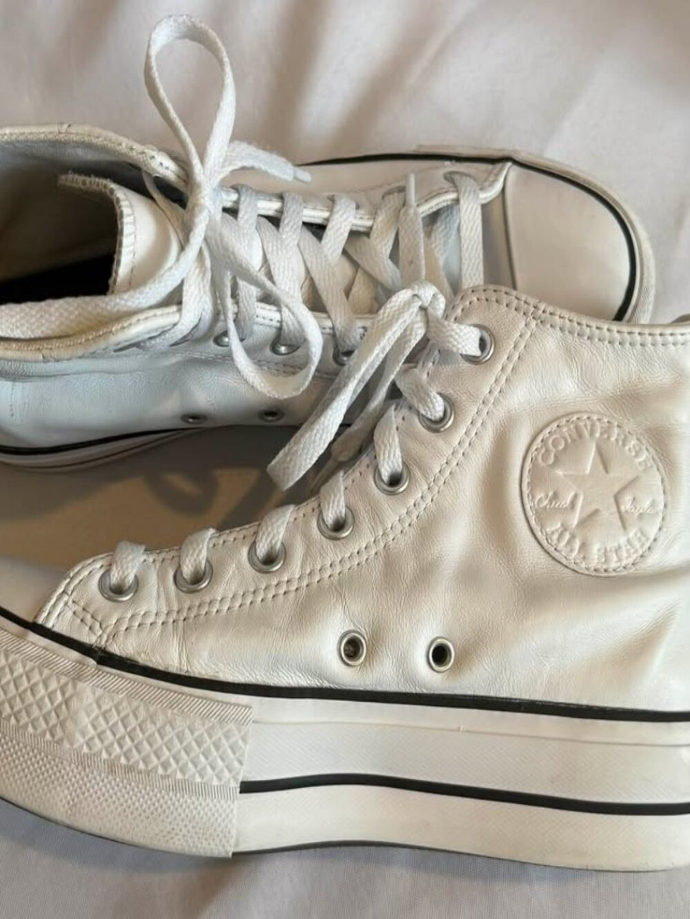 Converse Chuck Taylor All Star Leather Platform High Top Shoes